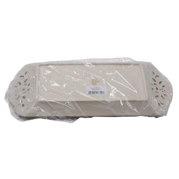 Lenox Dimension Tidbit Tray Pierced Handles Holly Berry Gold Trim 12.25" NIB - Picture 7 of 7